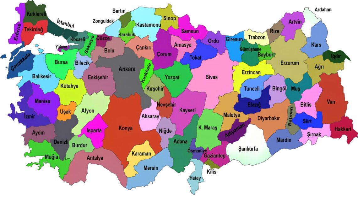 Türkiye İller Haritası : 81 İl Haritası ve Güncel Bilgiler türkiye iller haritası